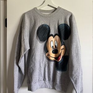 Disney Gray Mickey Mouse Crewneck Sweater